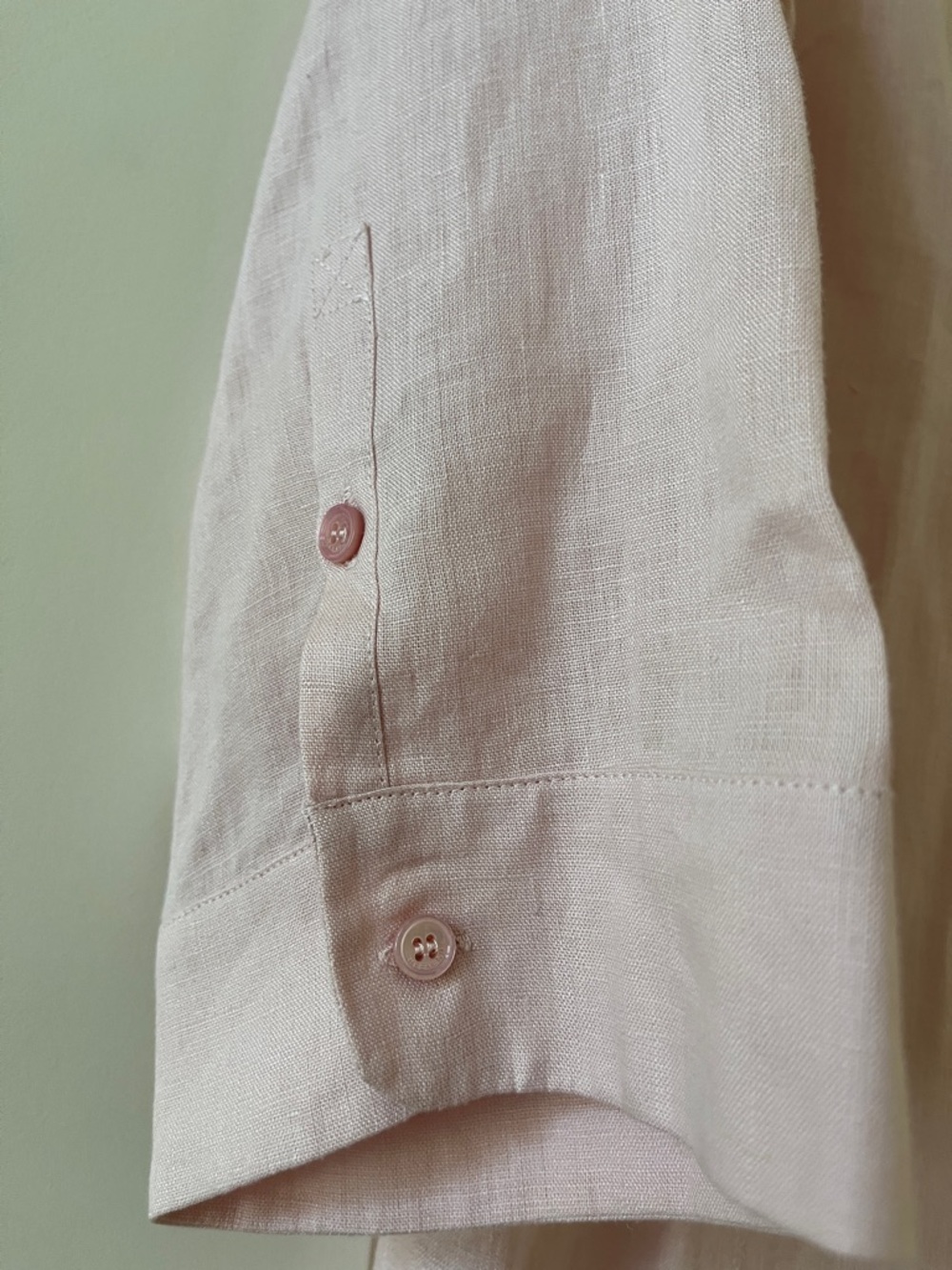 MaxMara Weekend women linen Light Pink Button-Down Shirt with White Collar - Picture 4 of 11